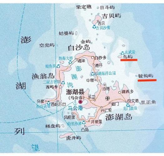 鳥嶼、錠鉤嶼位置