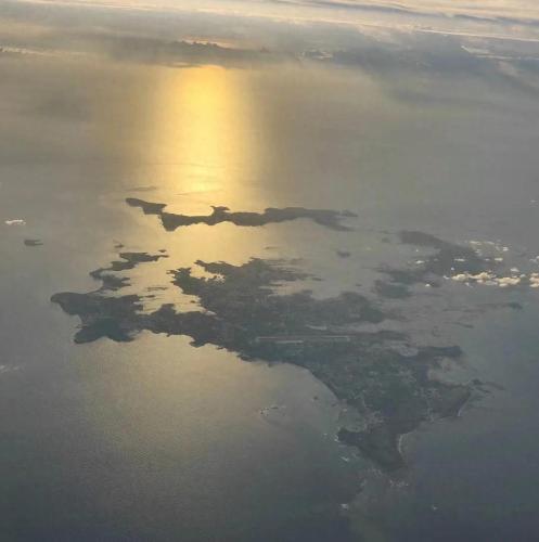 飛機上俯瞰澎湖灣